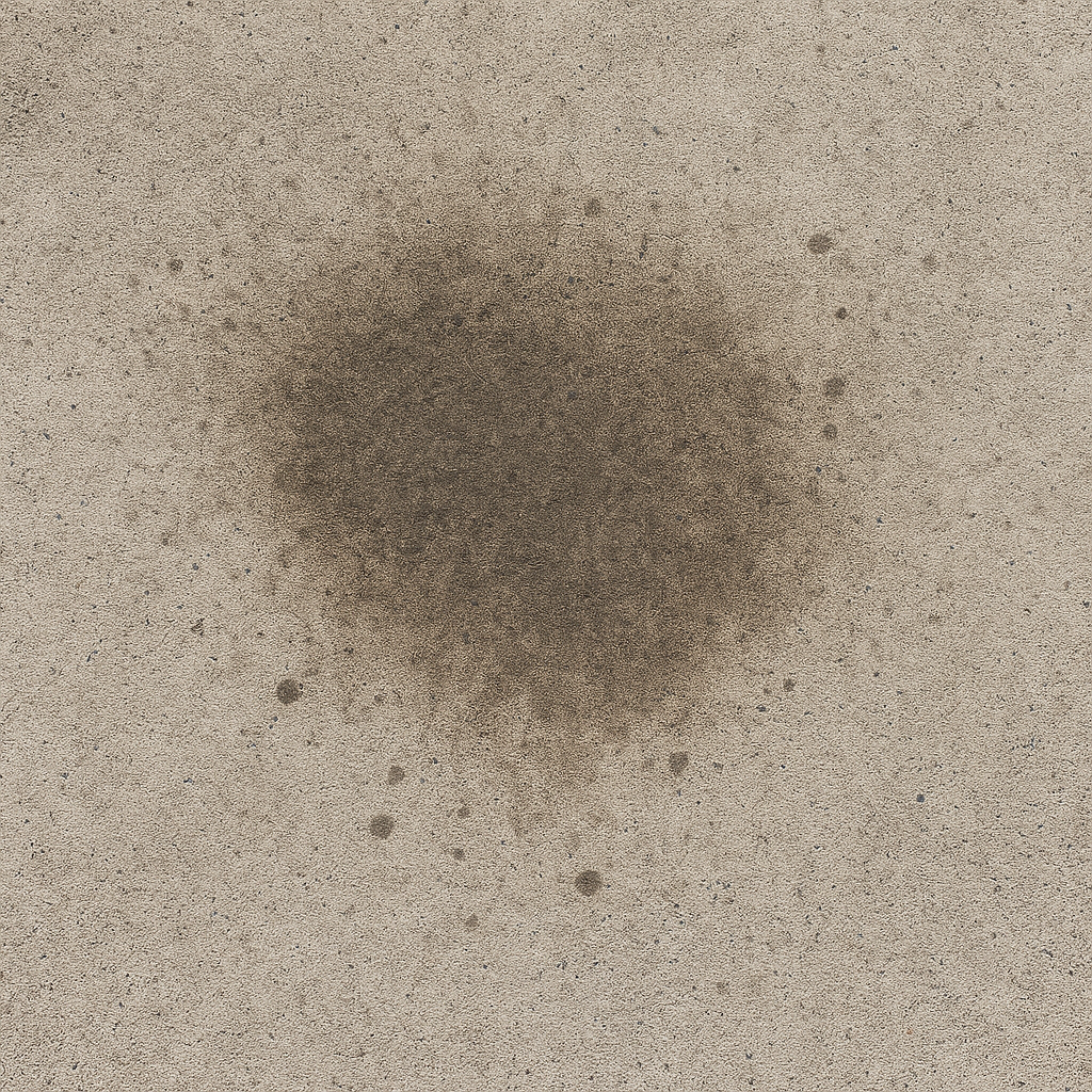 An oil spill on a concrete surface